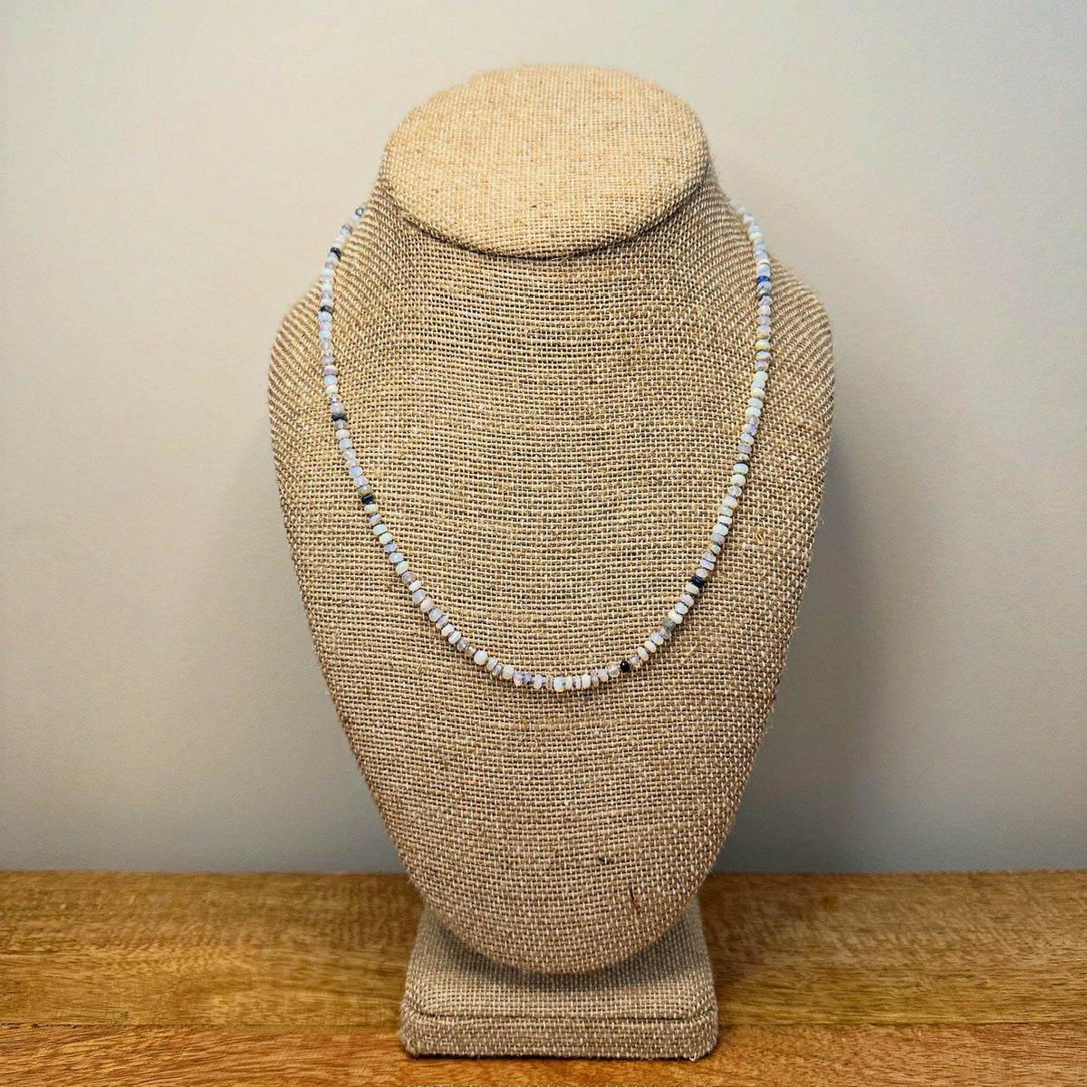Australian opal bead necklace showing play of color