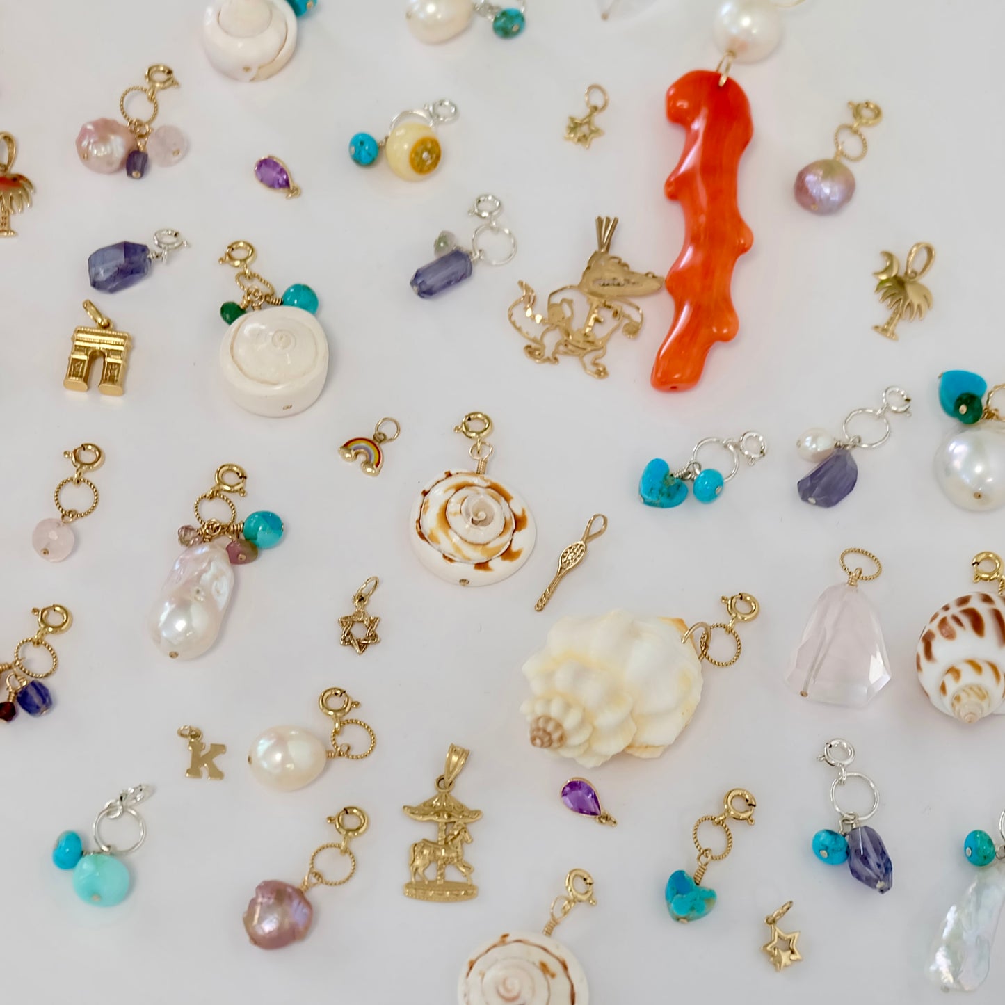 A variety of enchanting charms for necklaces with detailed craftsmanship and vivid colors, suitable for customizing fashion items.
