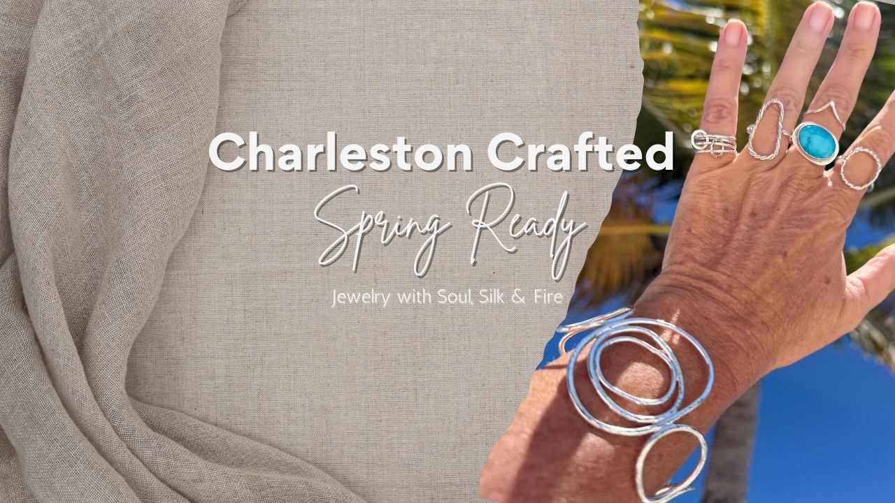 Handmade gemstone jewelry featuring a variety of colorful stones set in intricate designs.