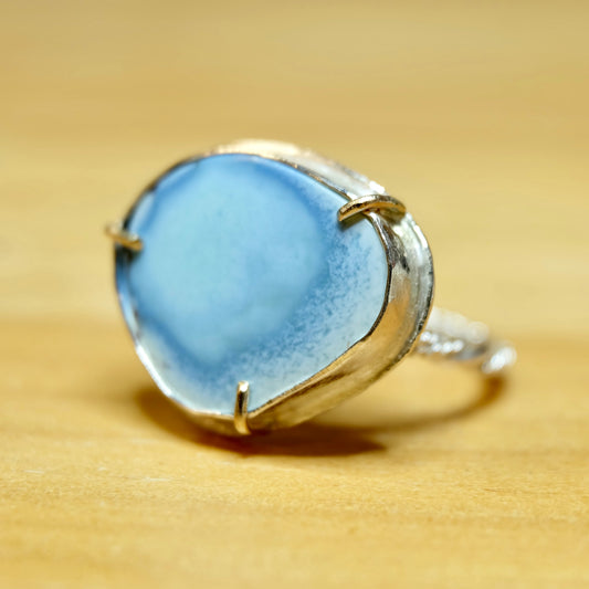 Image of Golden Hills Turquoise mixed metal ring