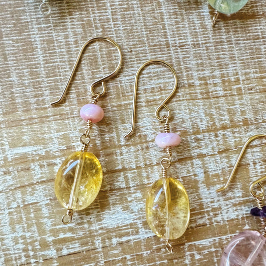 Pink Opal Earrings