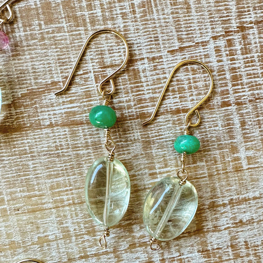 Green Amethyst Earrings