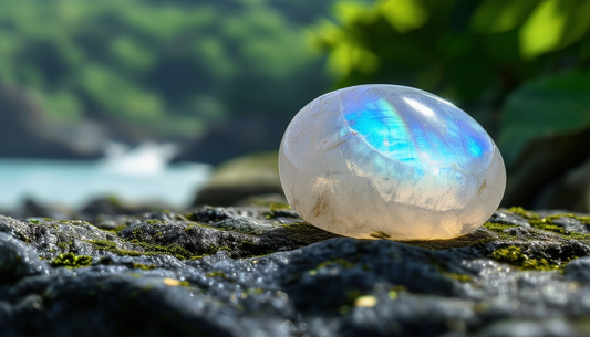 close up image of shimmering moonstone