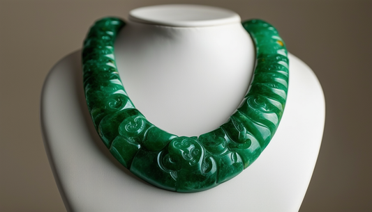 jade necklace display