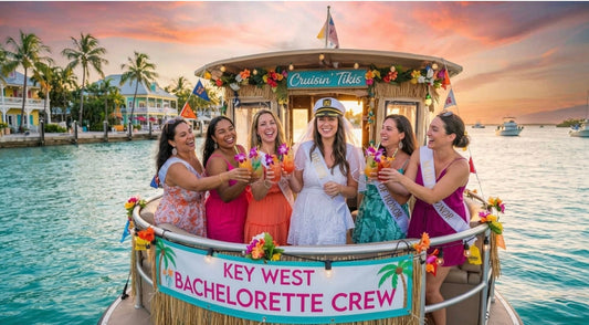 Group of women enjoying a Key West bachelorette party.