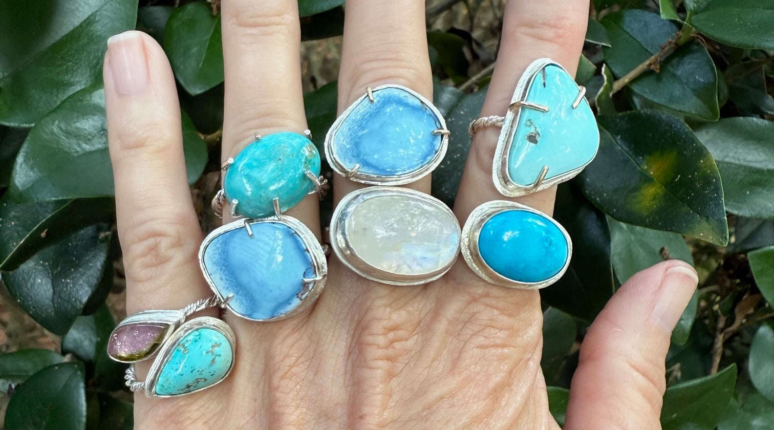 Golden Hills turquoise jewelry with natural lavender-blue stones from Kazakhstan
