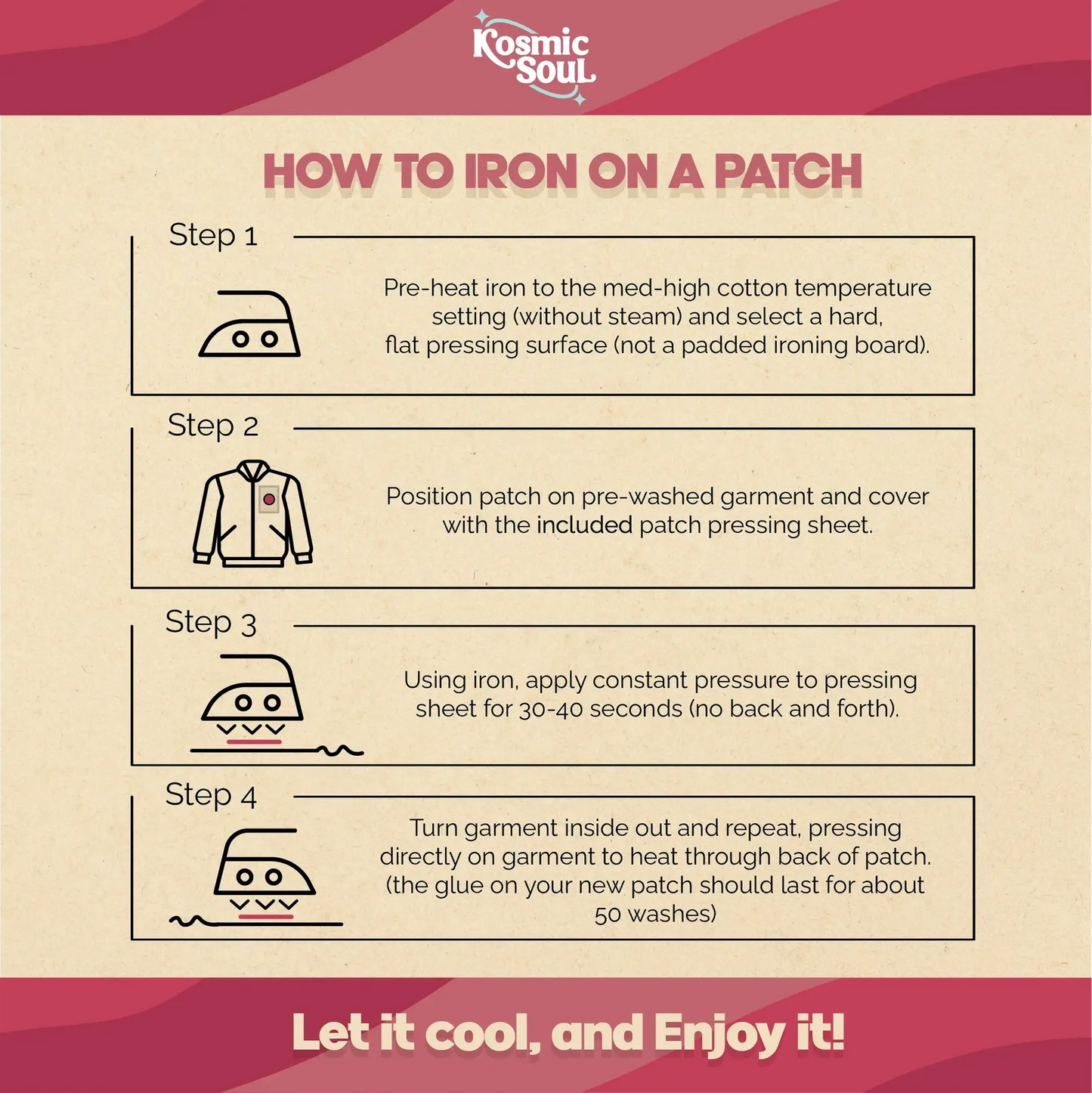 Peach Iron On Patch