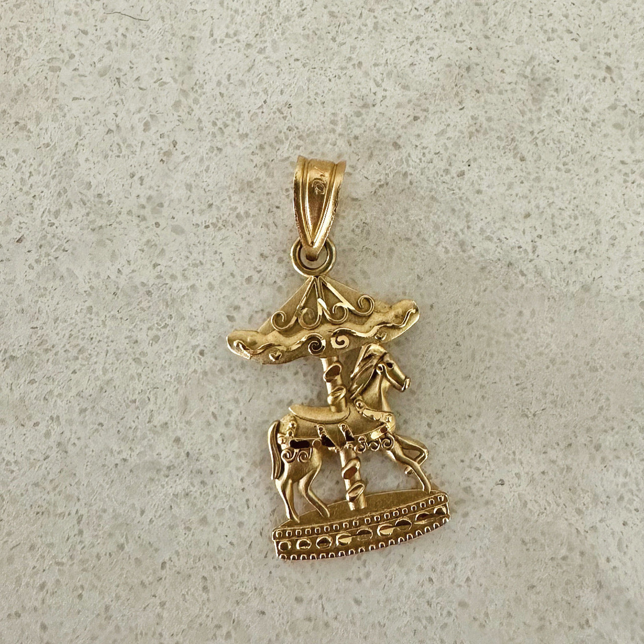 14K Gold Carousel Charm