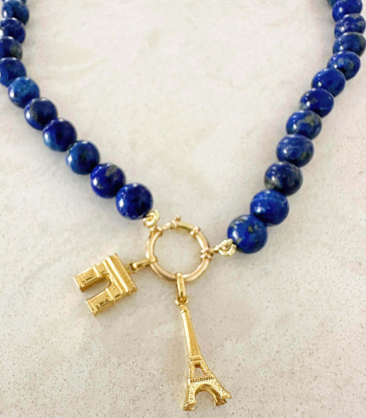 Lapis Lazuli Necklace with Gold Clasp