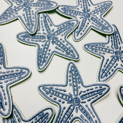 Starfish embroidered iron-on patch, view 5