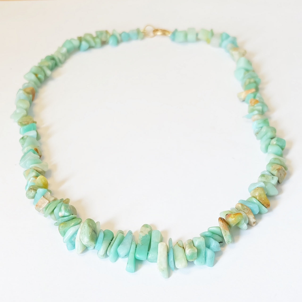 Amazonite Choker Necklace  with gold clasp