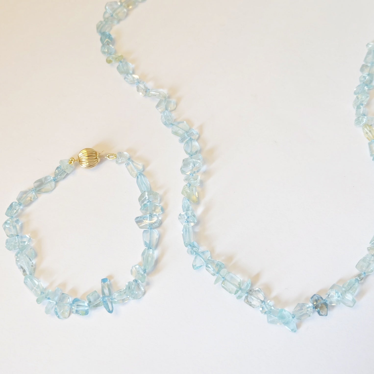 Aquamarine Bead Bracelet