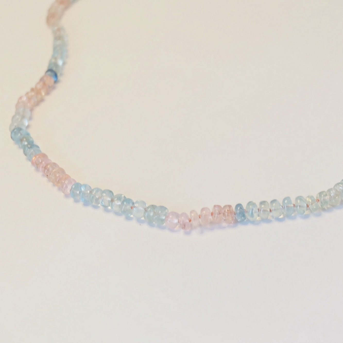 Aquamarine Rose Quartz Candy Necklace