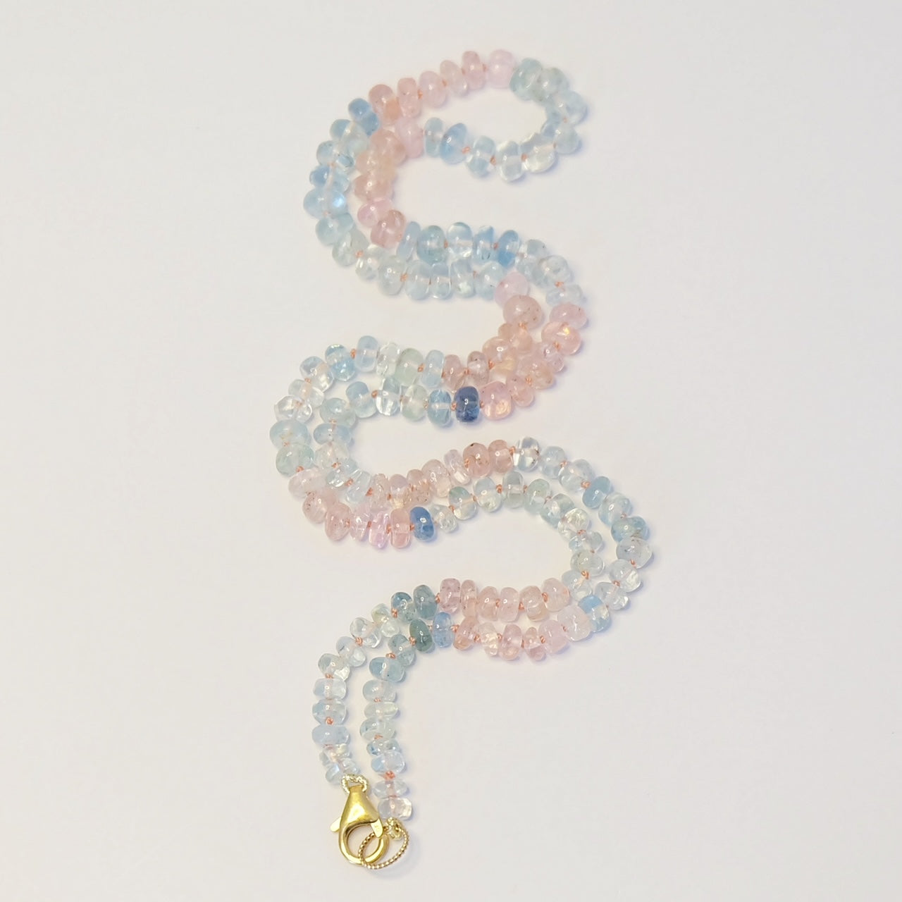 Exquisite Aquamarine Rose Quartz Necklace