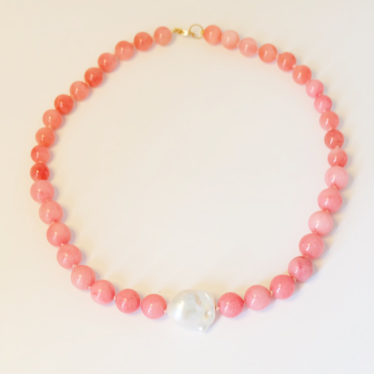 Morganite Bead Necklace