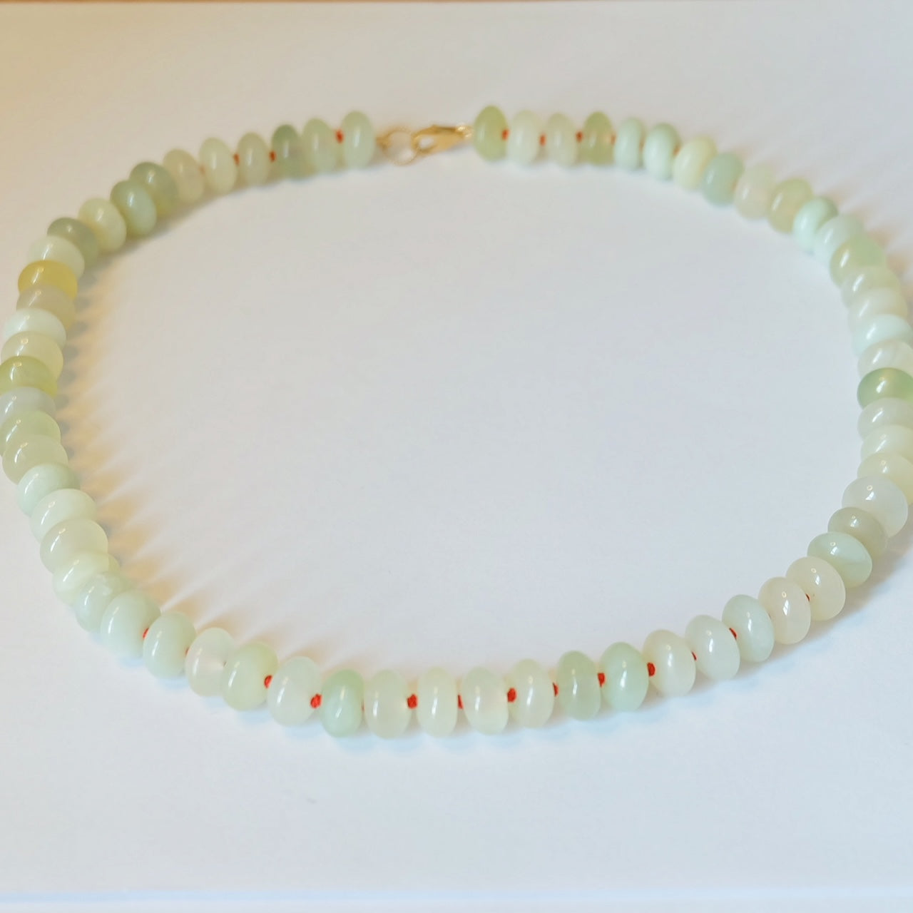 Beaded Candy Necklace-Green Gemstones