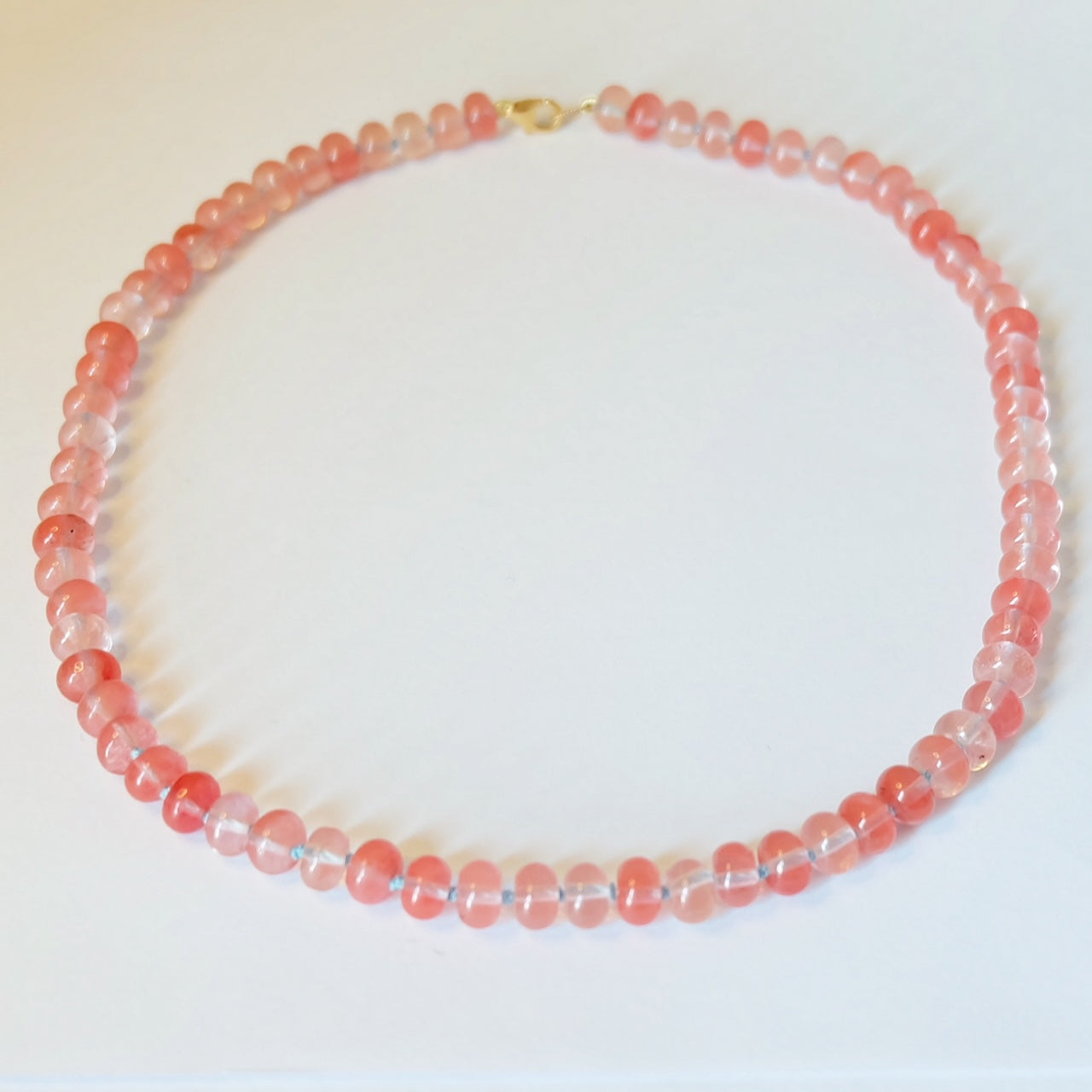 Beaded Candy Necklace Rose Pink Jade