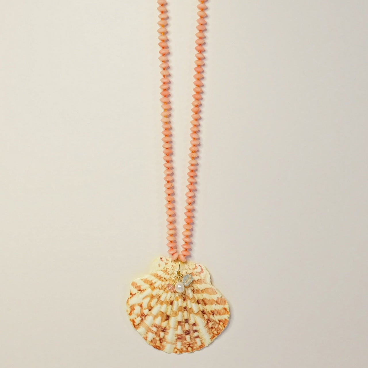 Beaded Sea Shell Charm Necklace