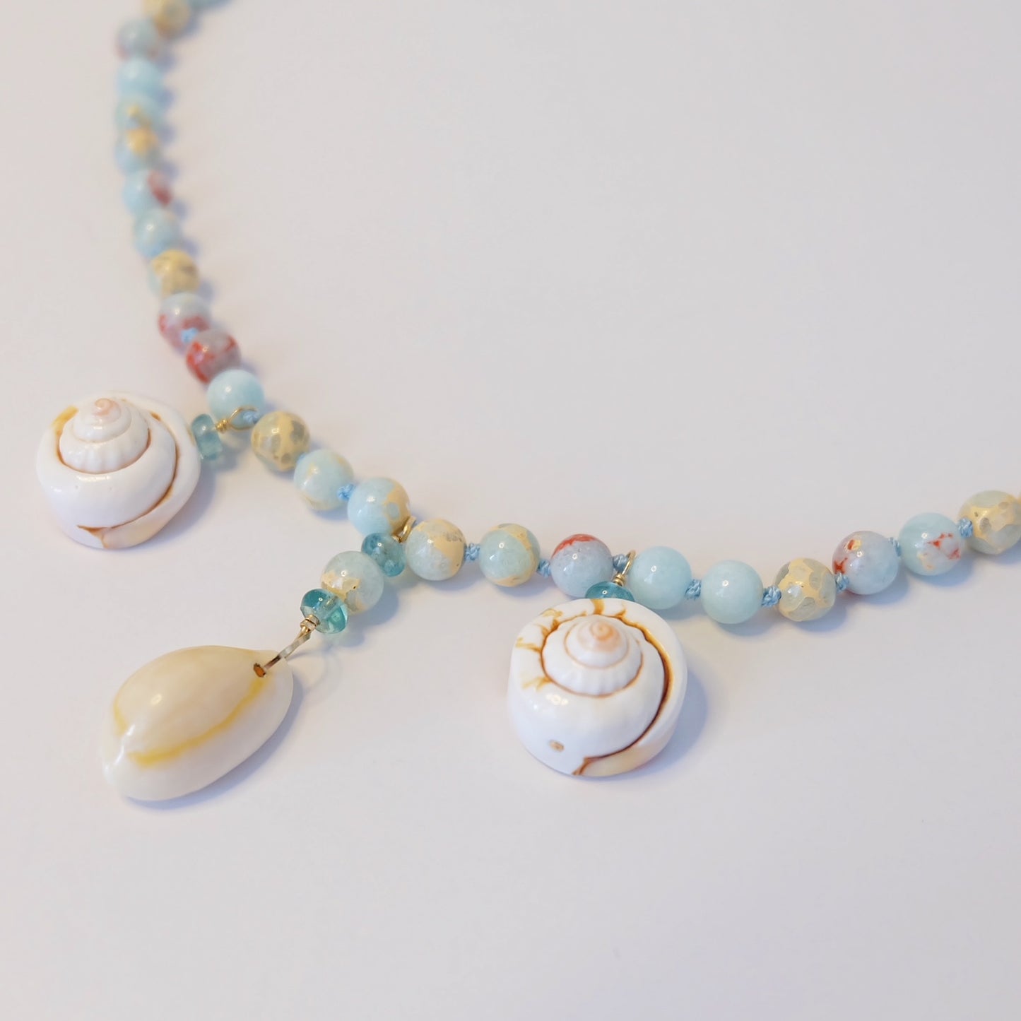 Blue Shell Charm Necklace