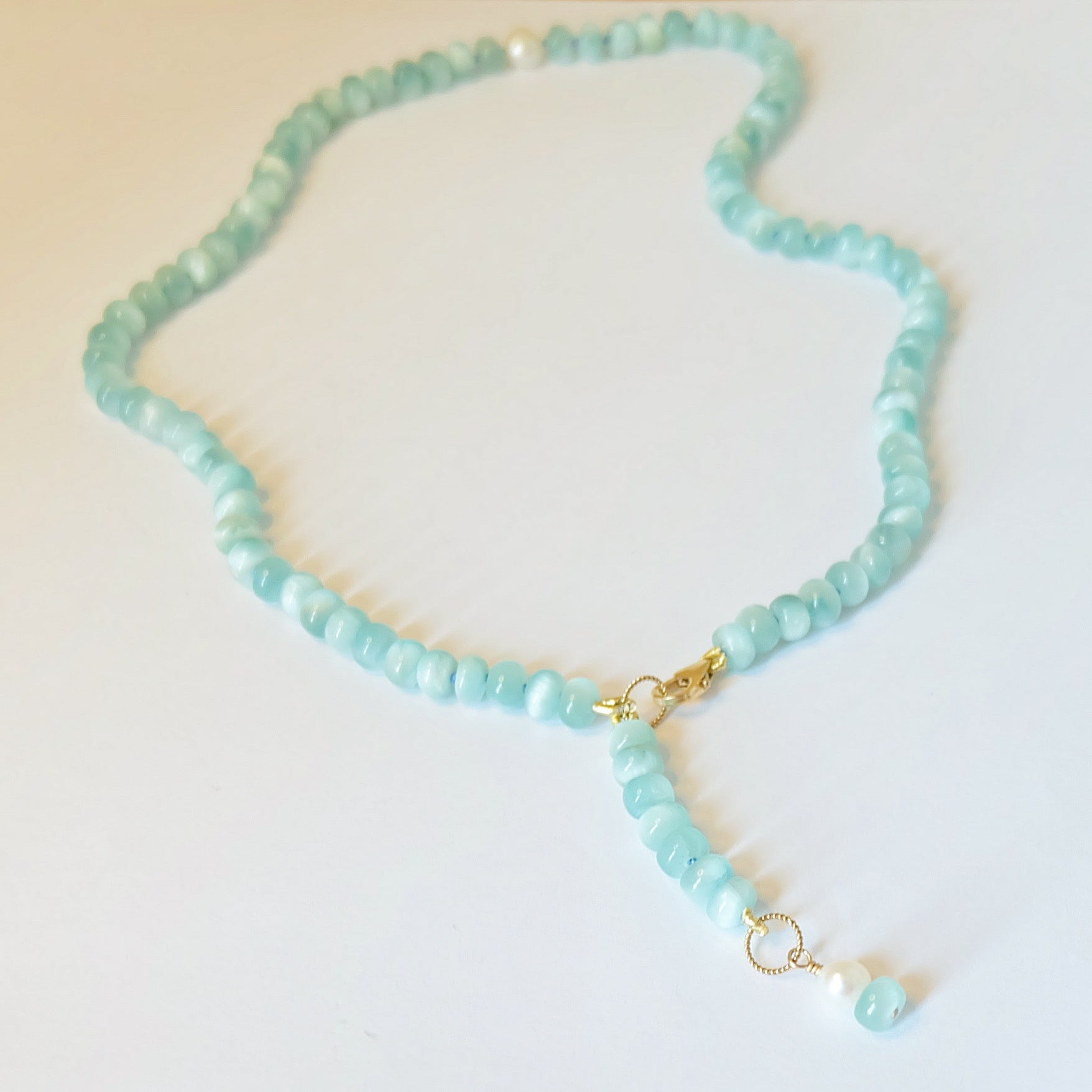 Close-up of Moonstone Necklace features