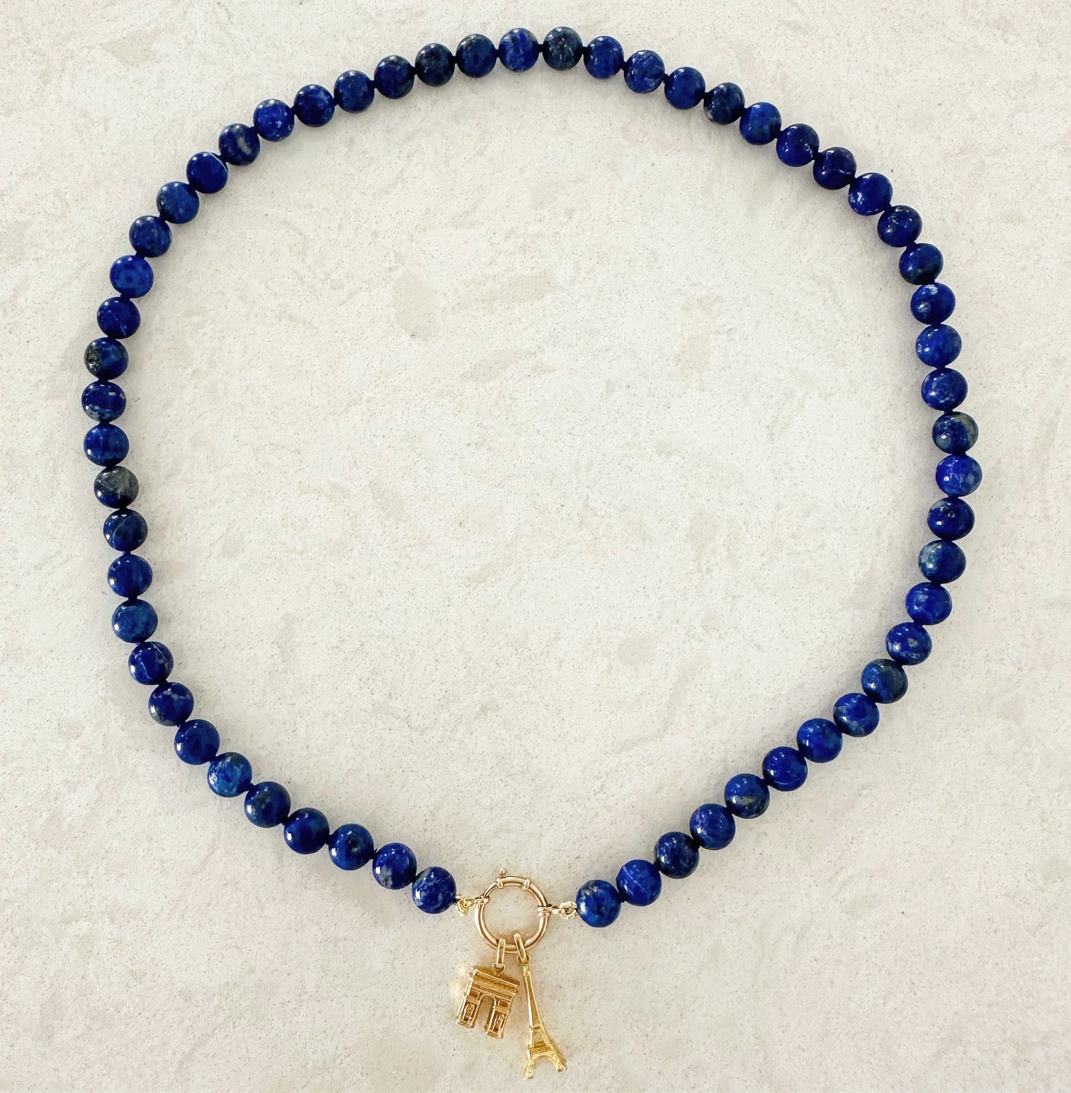 Handcrafted Necklace with Lapis Beads