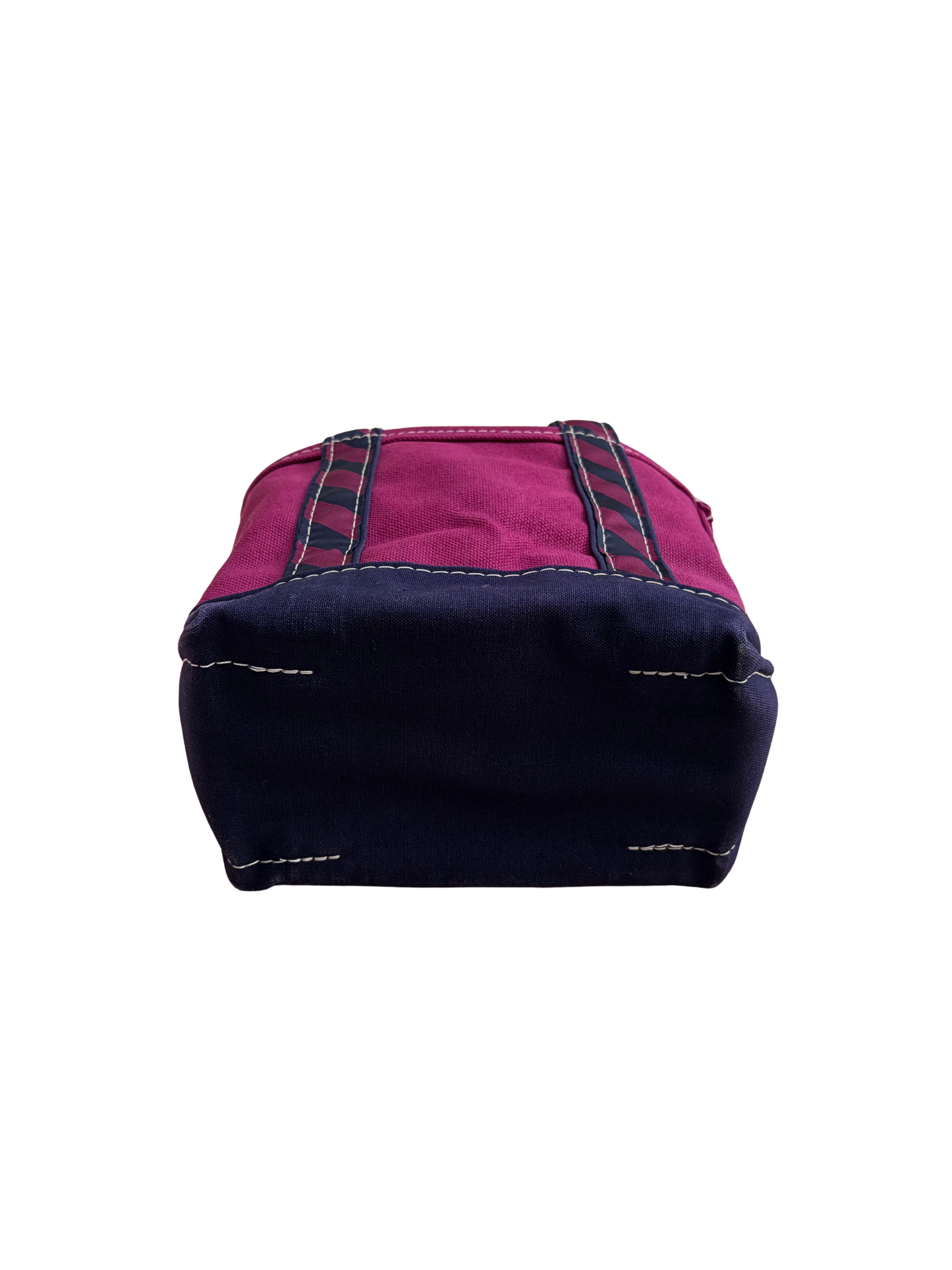 Vintage L.L. Bean Tote — Mini Burgundy & Navy Regimental Stripe