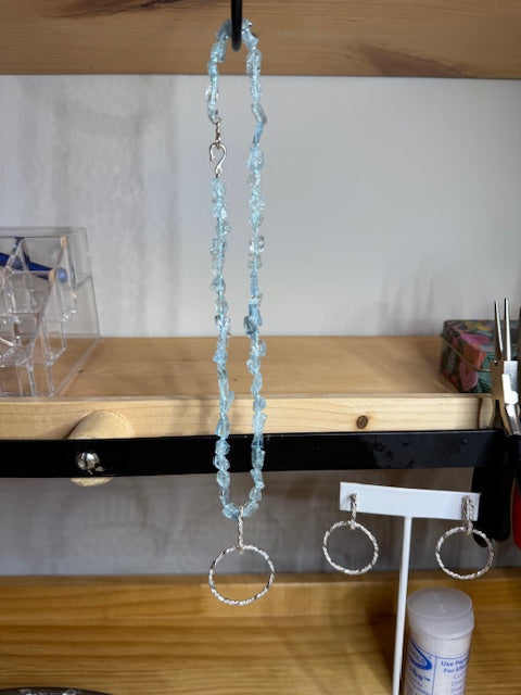 Aquamarine Necklace Sterling Silver
