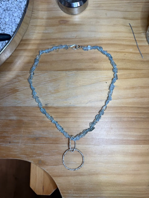 Aquamarine Necklace Sterling Silver