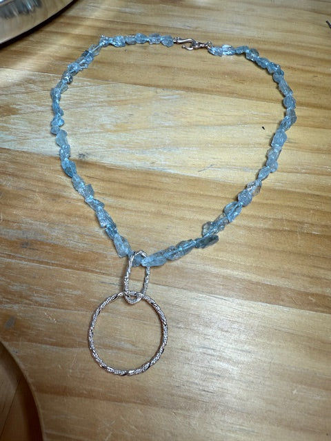 Aquamarine Necklace Sterling Silver