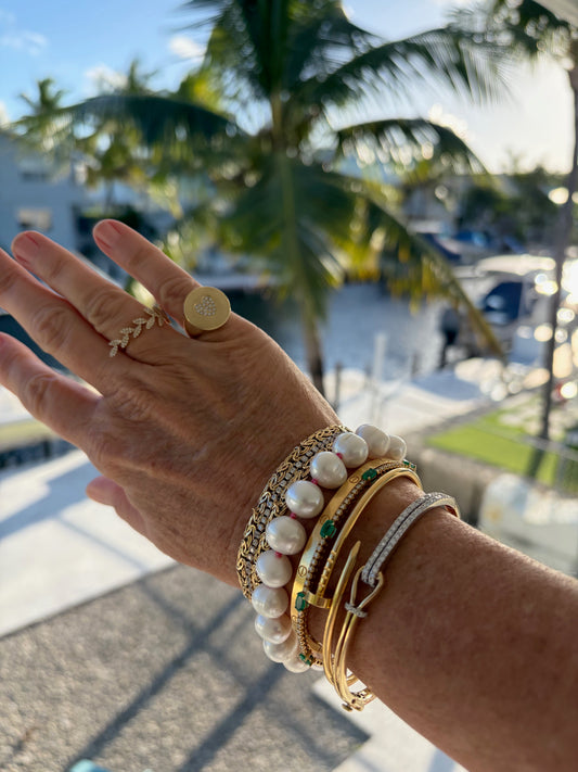 Silver and Pearl Bracelet