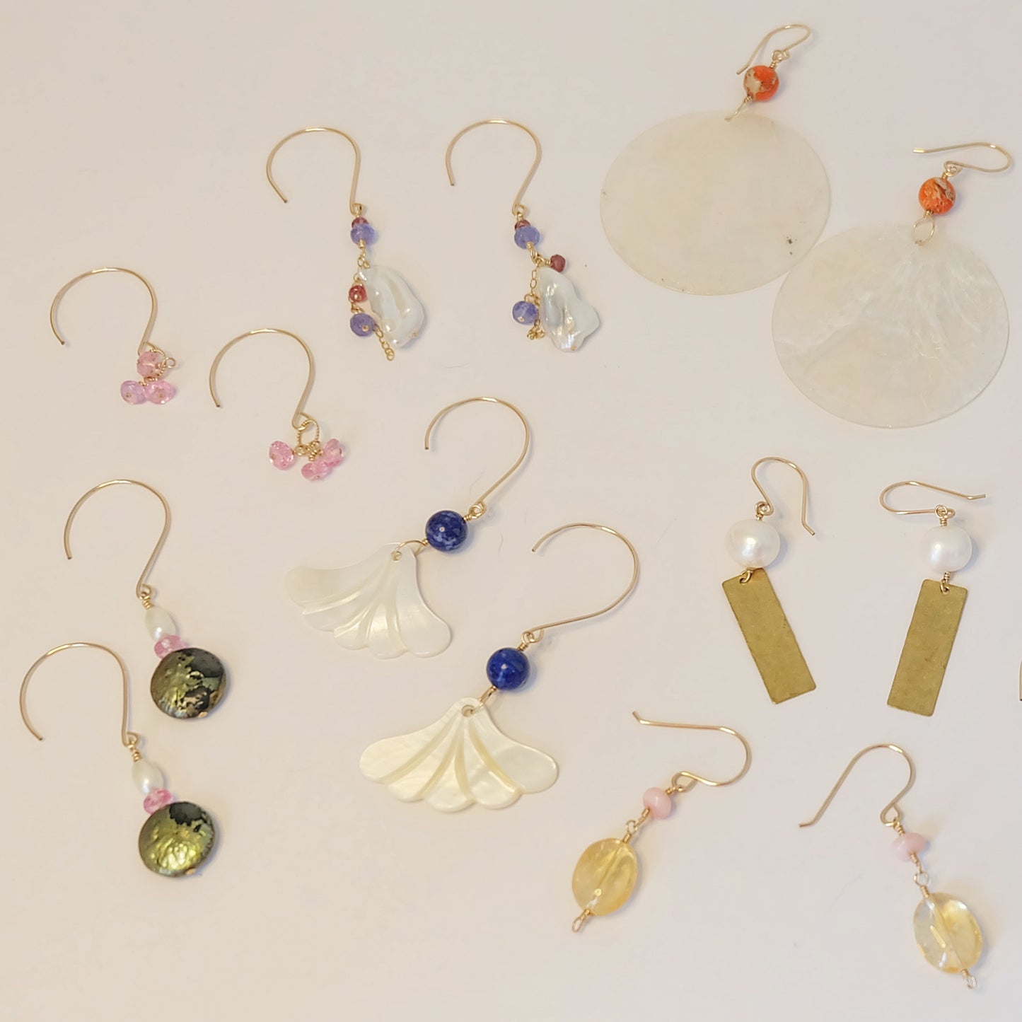 Mother of Pearl Earrings-Gemstone Earrings