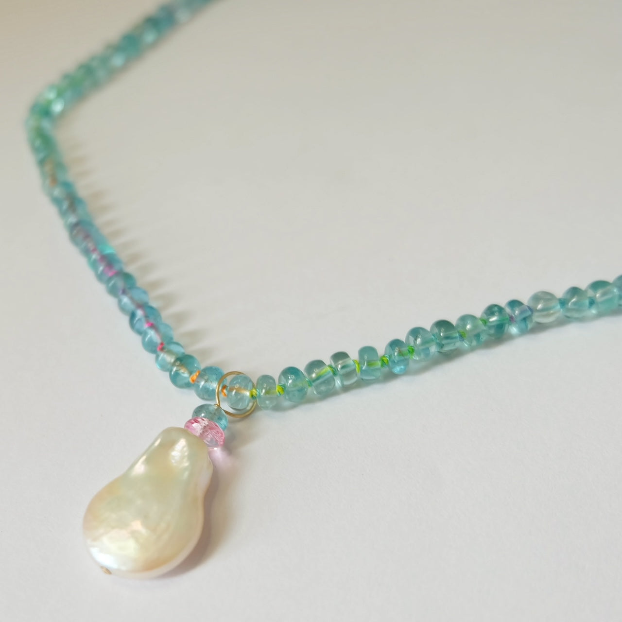 Apatite Necklace with Charms