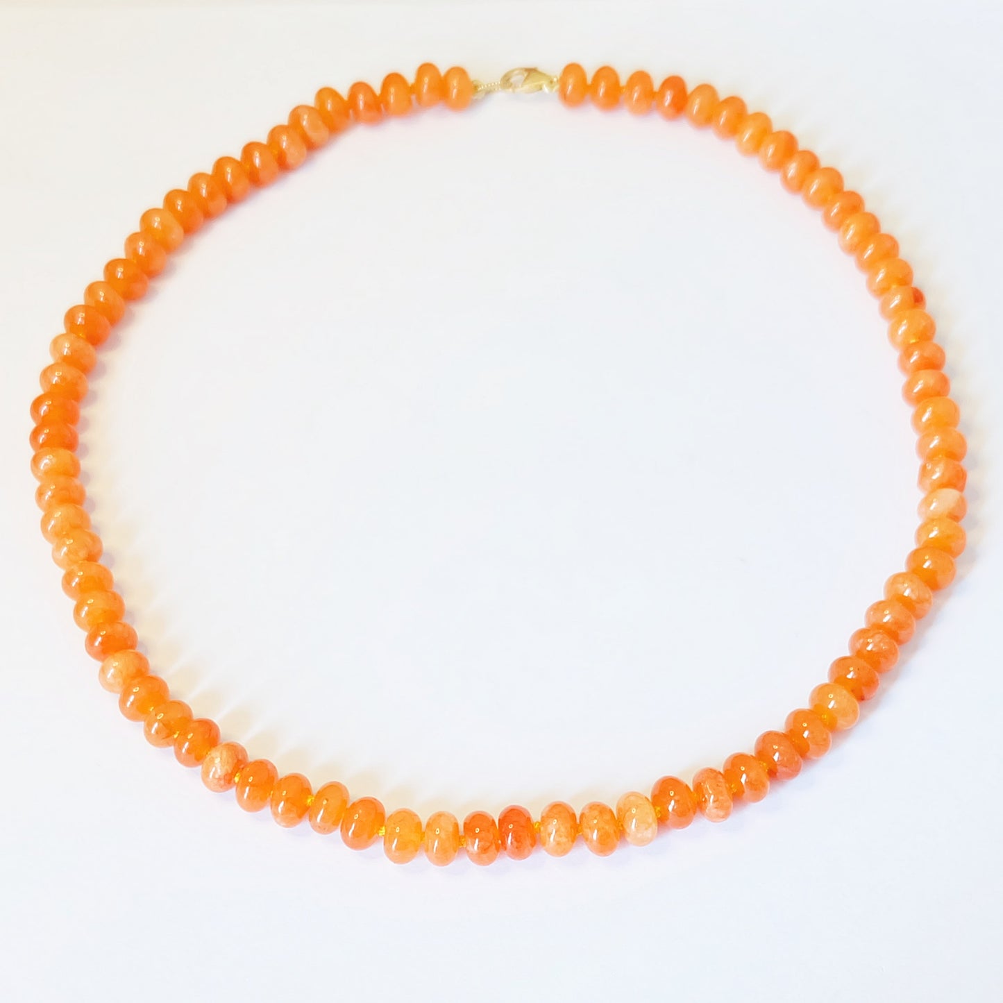 Candy Necklace | Orange Jade Beads