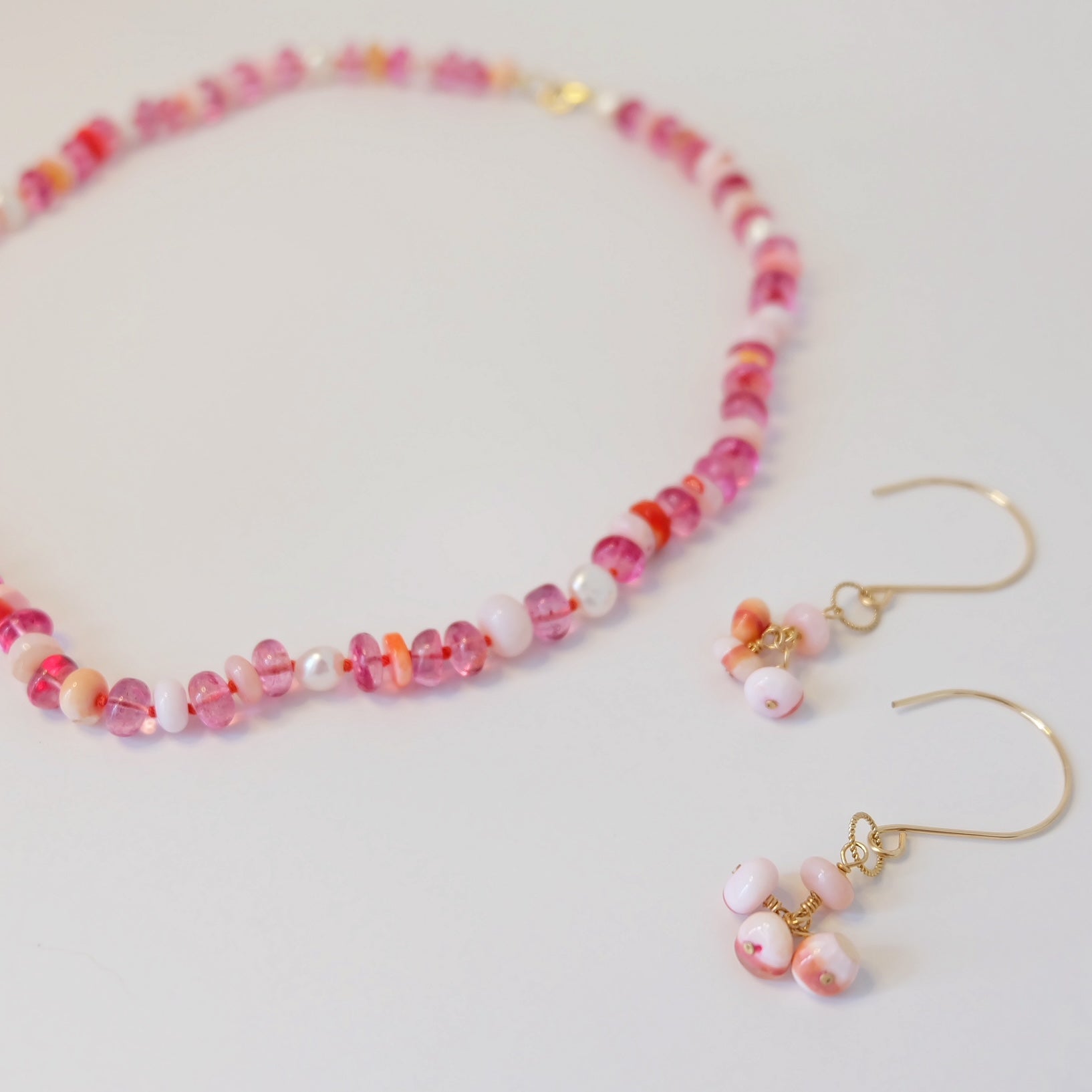 Pink Opal Dangle Earrings