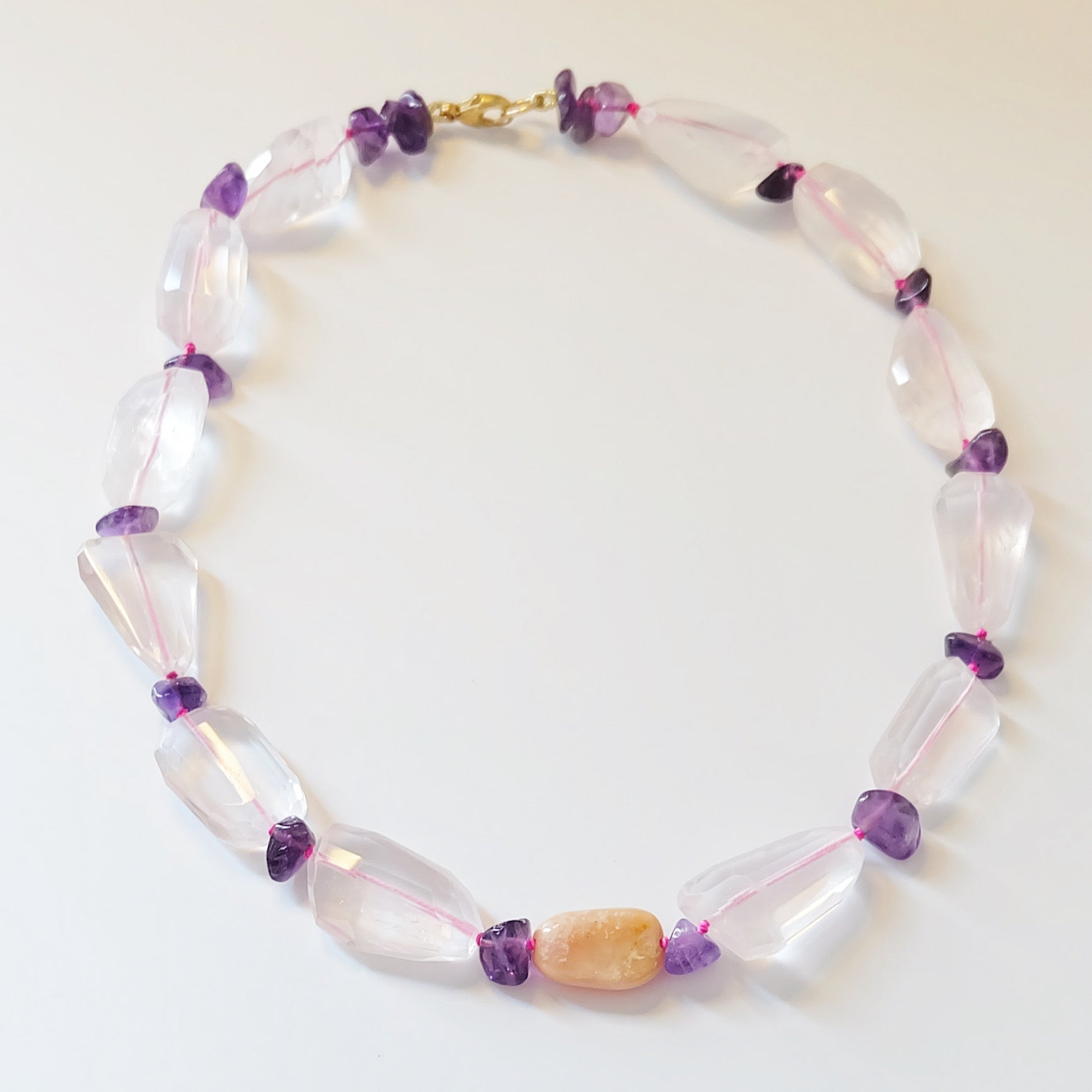 Rose Quartz Amethyst Necklace