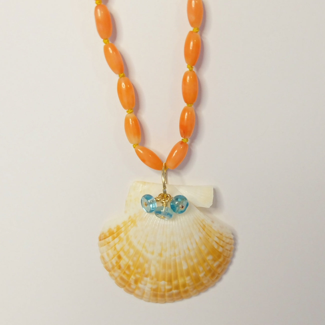 Seashell Necklace-Apatite Charm