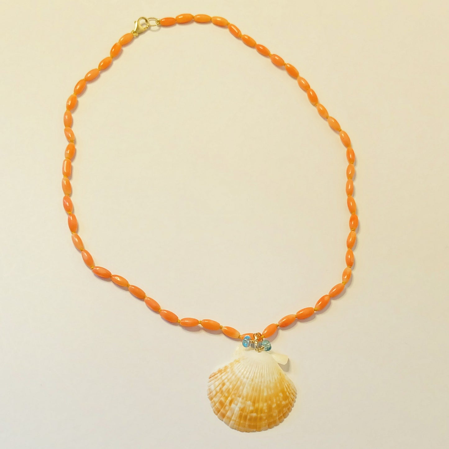 Seashell Necklace-Neon Apatite Charm