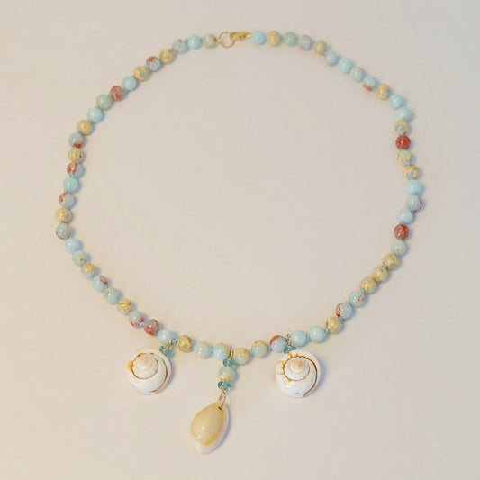 Seashell Necklace with Cowrie Shell Charms