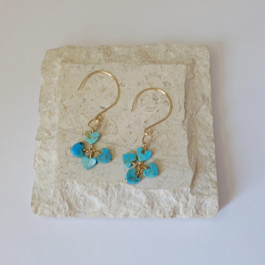 Turquoise Heart Dangle Earrings