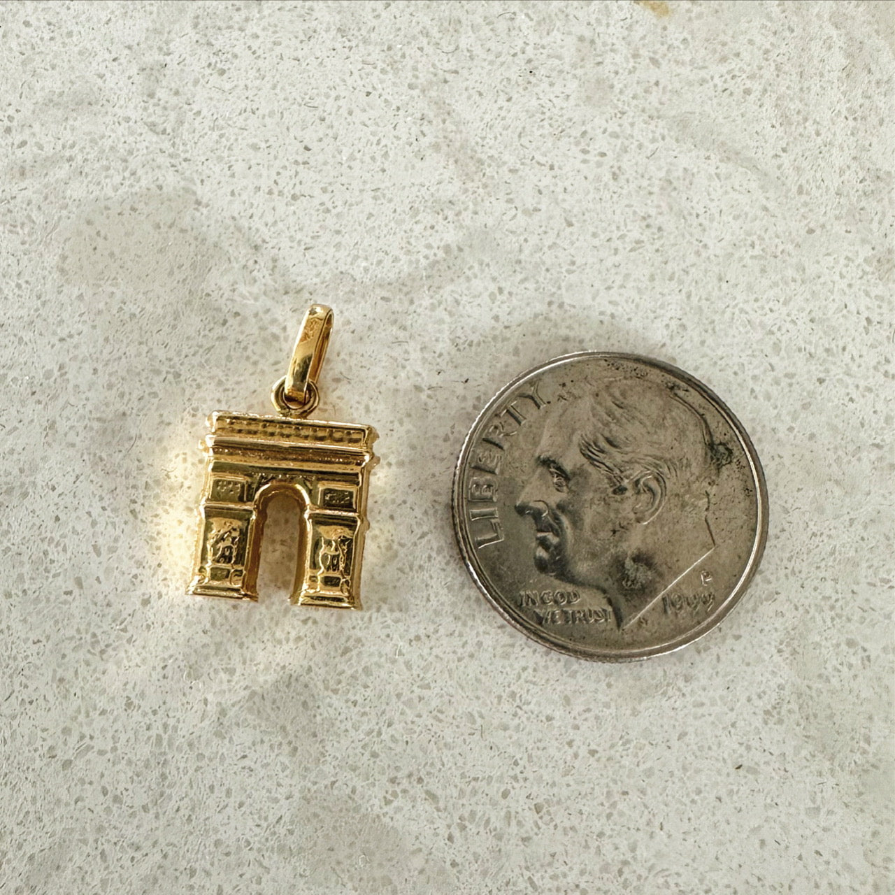 Vintage Gold Charm- L'Arc de Triomphe