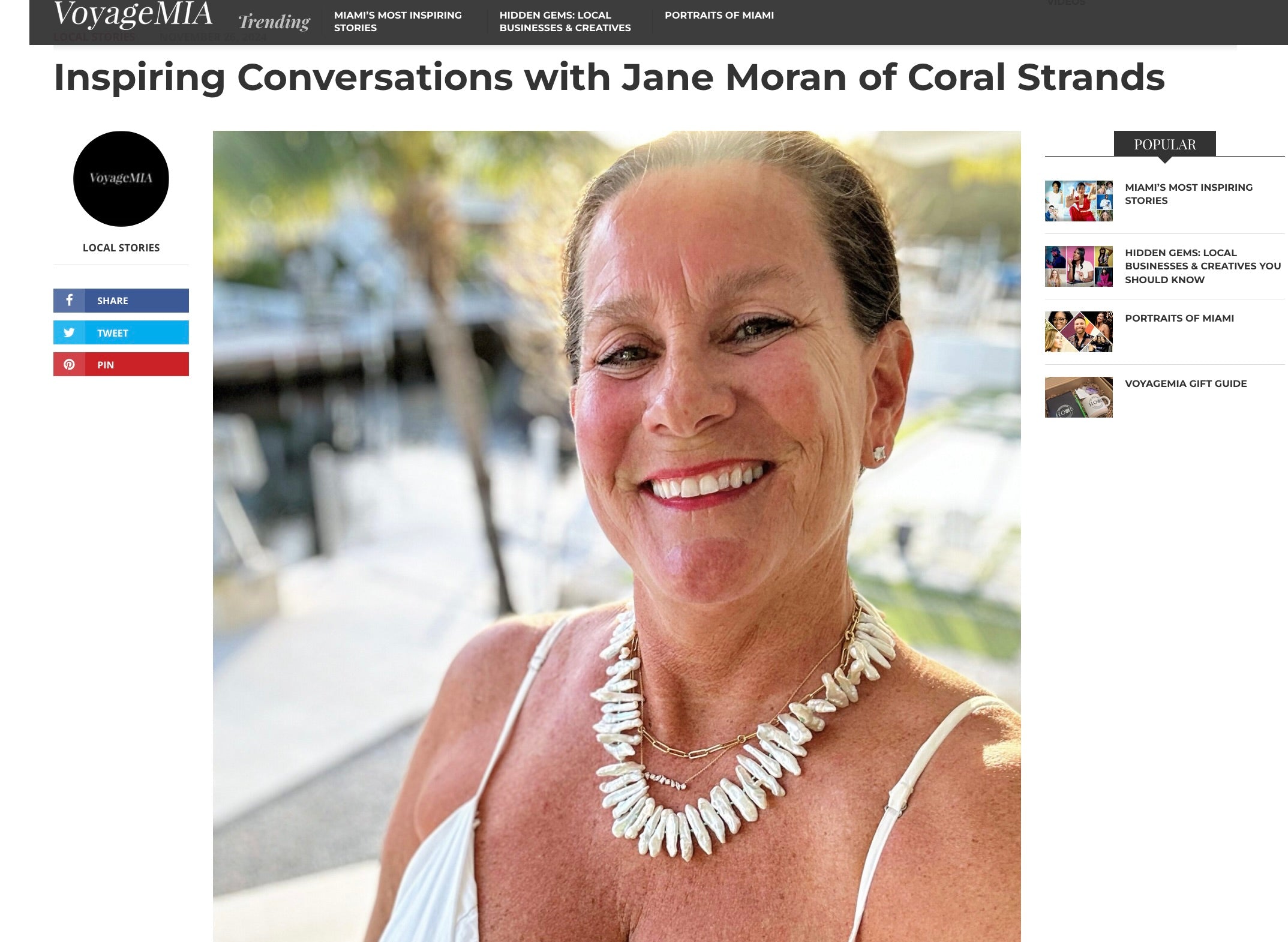Coral Strands was featured in VOyage MIA