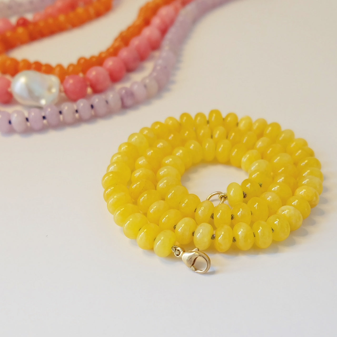 Yellow Beaded Candy Necklace