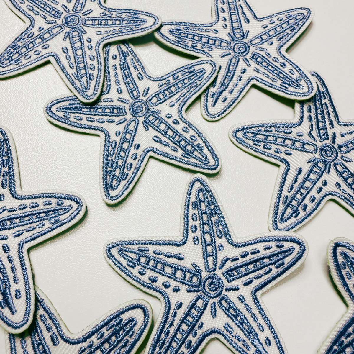 Starfish embroidered iron-on patch, view 2