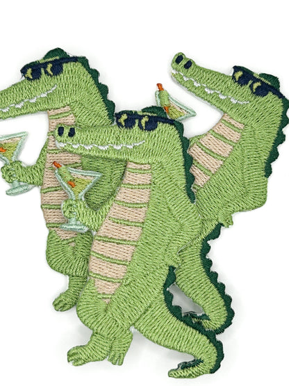 Green gator patches with iron-on backing, iron or sew on