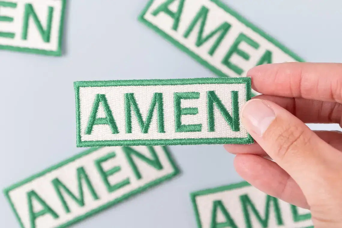 Amen Embroidered Iron-On Patch