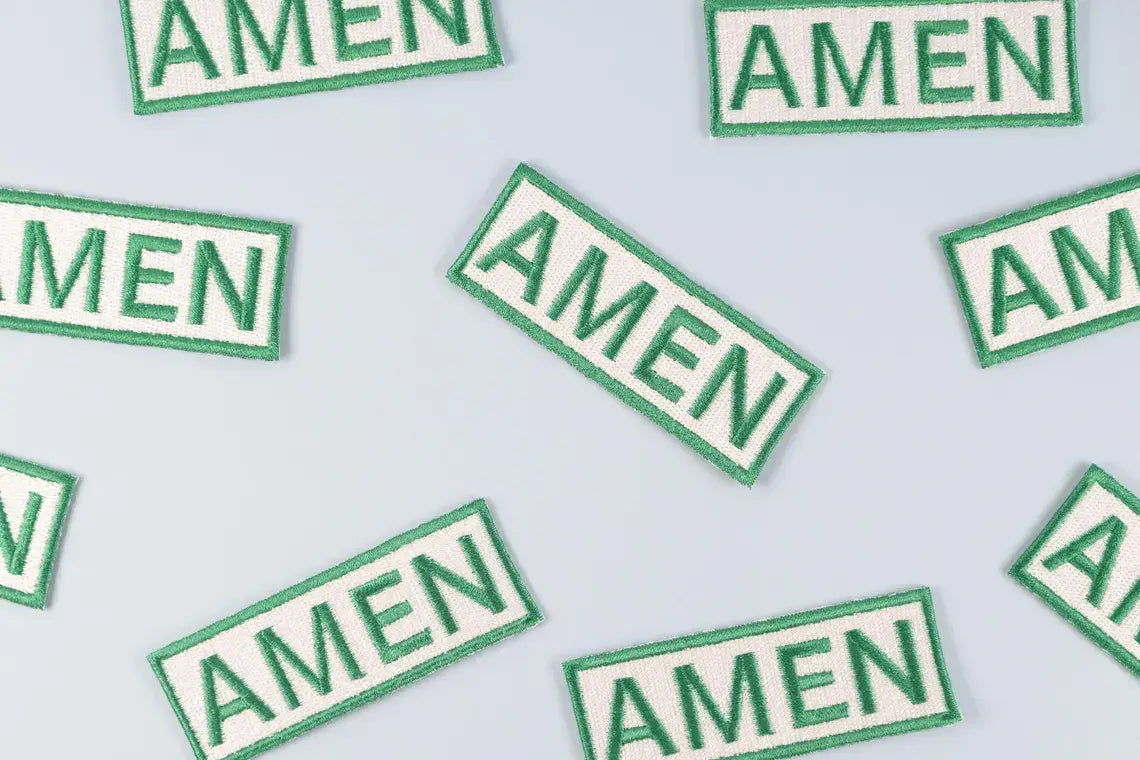 Amen Embroidered Iron-On Patch
