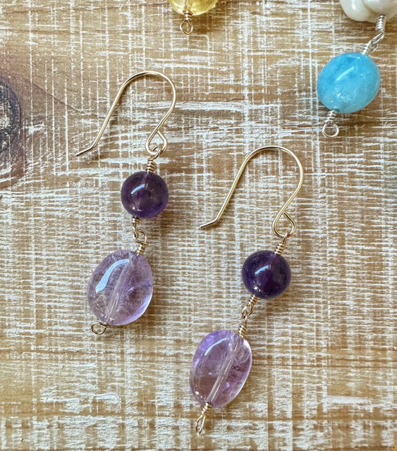 amethyst dangle earrings