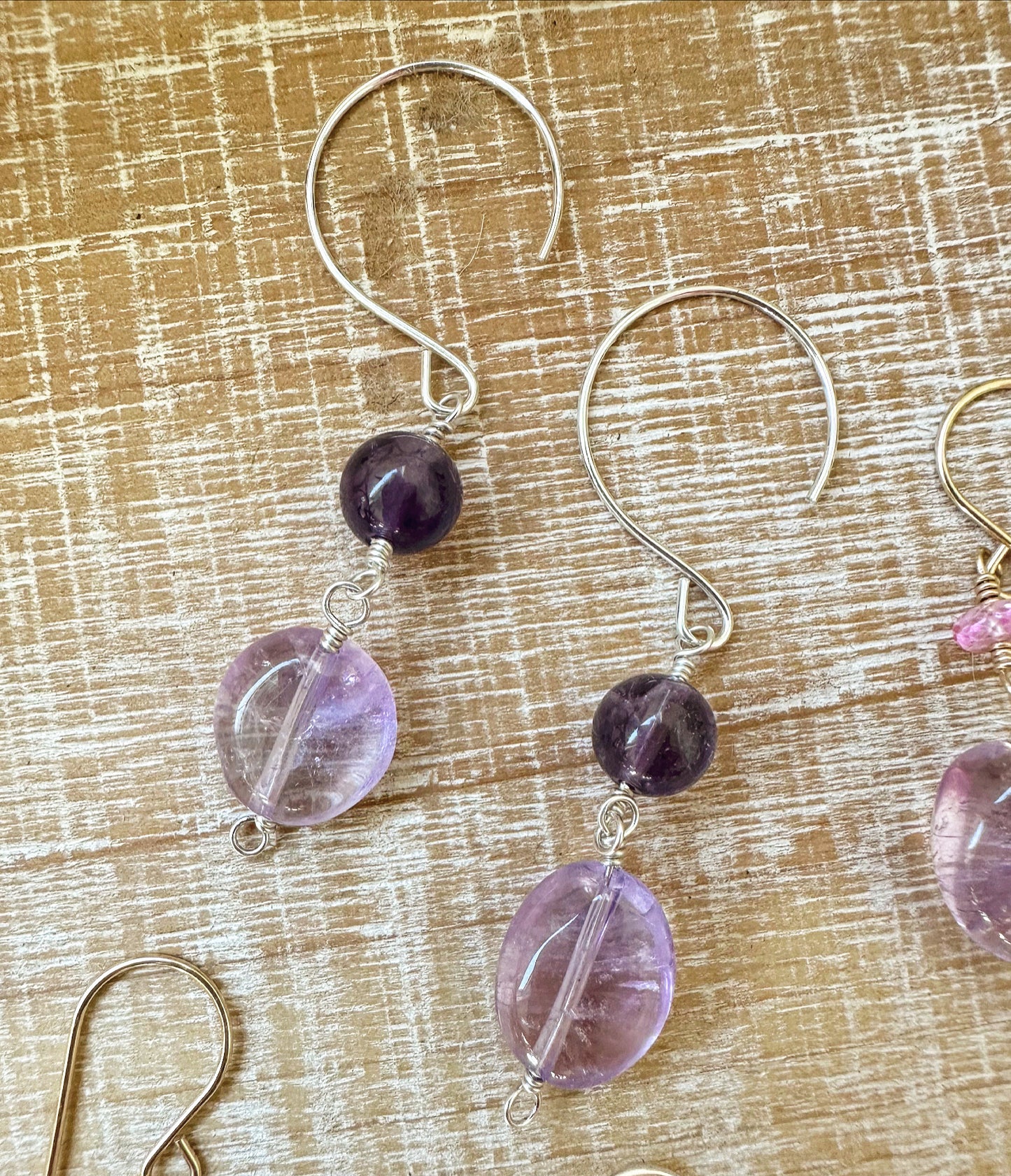 amethyst sterling silver dangle earrings