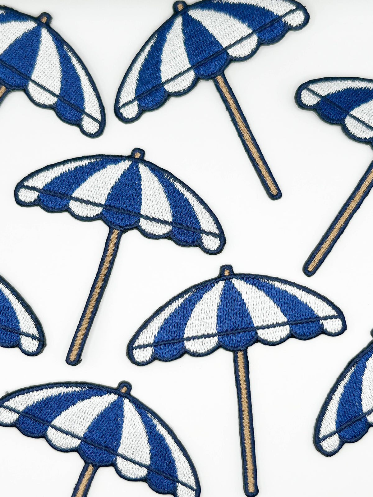 Beach umbrella embroidered iron-on patch, view 3