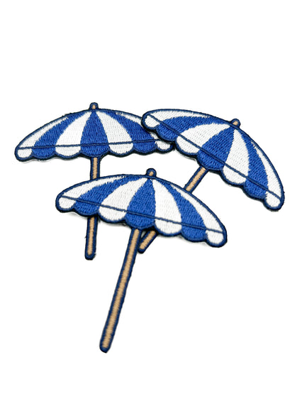 Beach umbrella embroidered iron-on patch, view 4